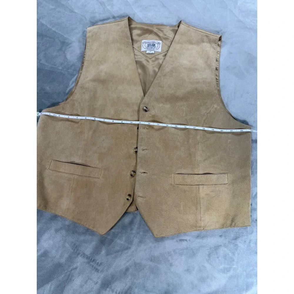 Suede Leather Waistcoat Vest Mens L Western Costume Pioneer Biker John Ashford